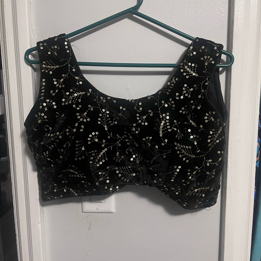 Elegant Black Sequin Women's Tank Top